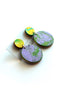 Purple recycled skateboard earrings by Billy Would Designs