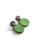 Green handmade earrings recycled skateboards by Billy Would Designs
