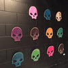 Rainbow skateboard skull art