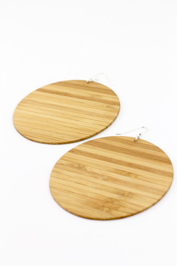 wood statement earrings