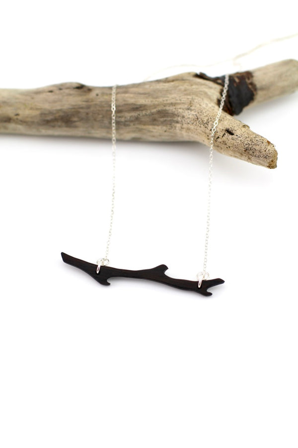 wooden branch necklace