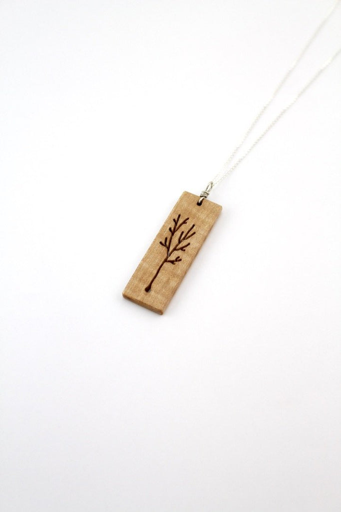 Wooden tree necklace