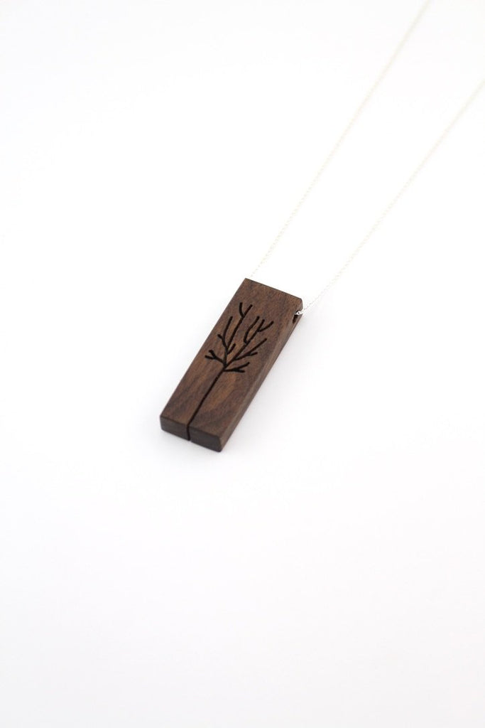 Wooden tree necklace