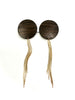 Statement wood and gold stud earrings
